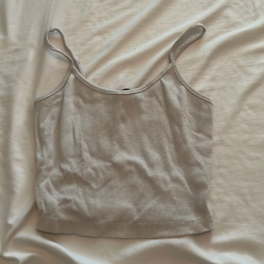 White crop top, tank top. Cropped Sized Small